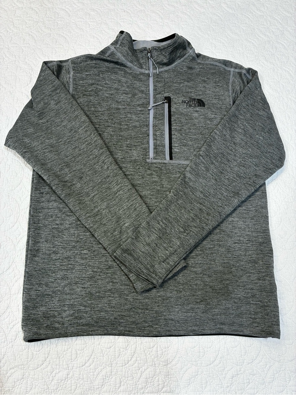 The North Face Canyonlands 1/2 Zip Pullover Mens Medium Grey Heather Fleece EUC